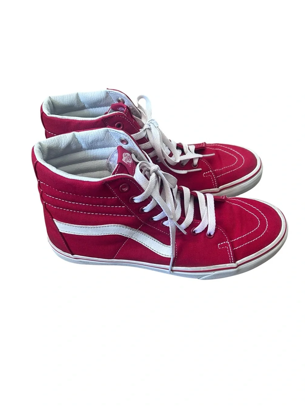 Vans SK8 Red & White High-Top Skate Sneakers Size Mens 11